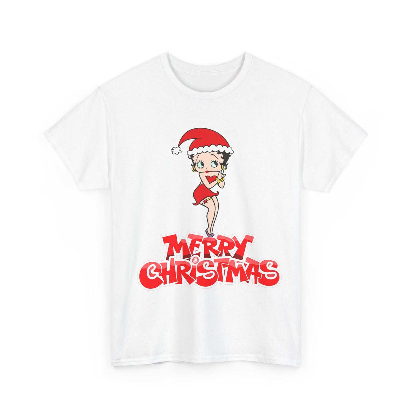 Christmas Betty Boop Tee - 'Merry Christmas' Holiday Graphic Shirt