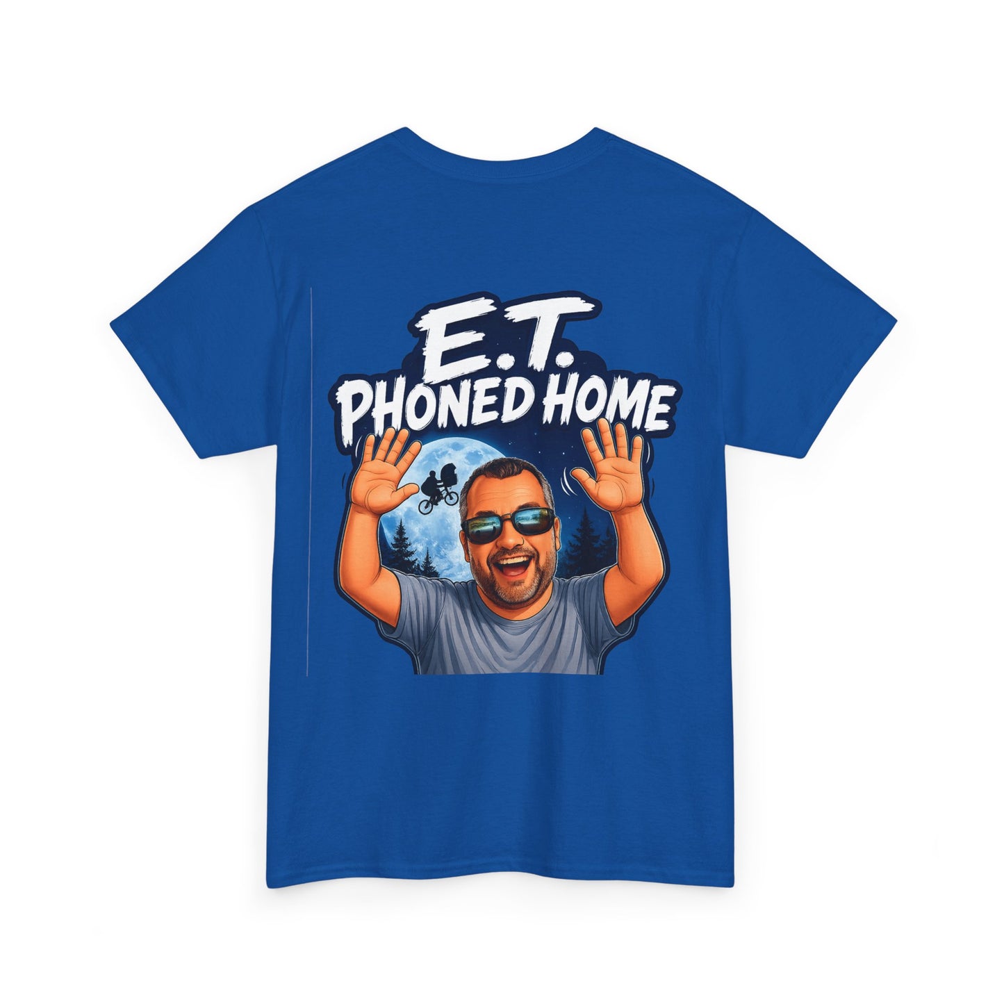 Graphic Tee — "E.T. Phoned Home" Smiling Guy Retro Design