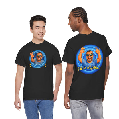 T-Shirt — "That's All, Folks!" Waving Portrait Graphic Tee