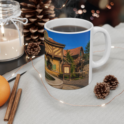 Gaston's Tavern Fountain Photo Mug — 11oz/15oz Ceramic Coffee Cup