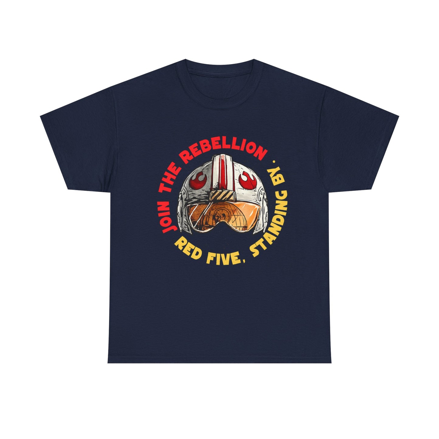 Rebel Pilot T-Shirt — "Join the Rebellion, Red Five" Vintage Helmet Design