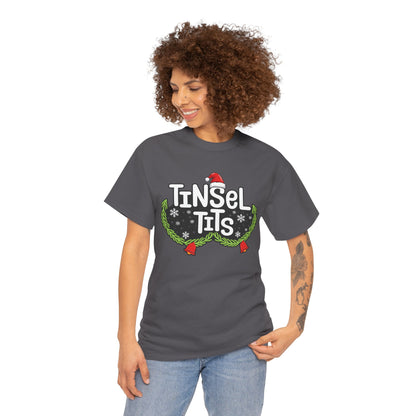 T-Shirt — "Tinsel Tits" Funny Christmas Wreath Holiday Tee