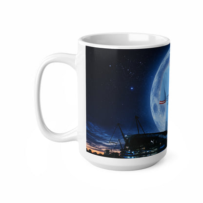 Manchester City Treble Winning Season Shirt Moonlight Ceramic Mug — Blue Jersey Nightscape 11oz/15oz