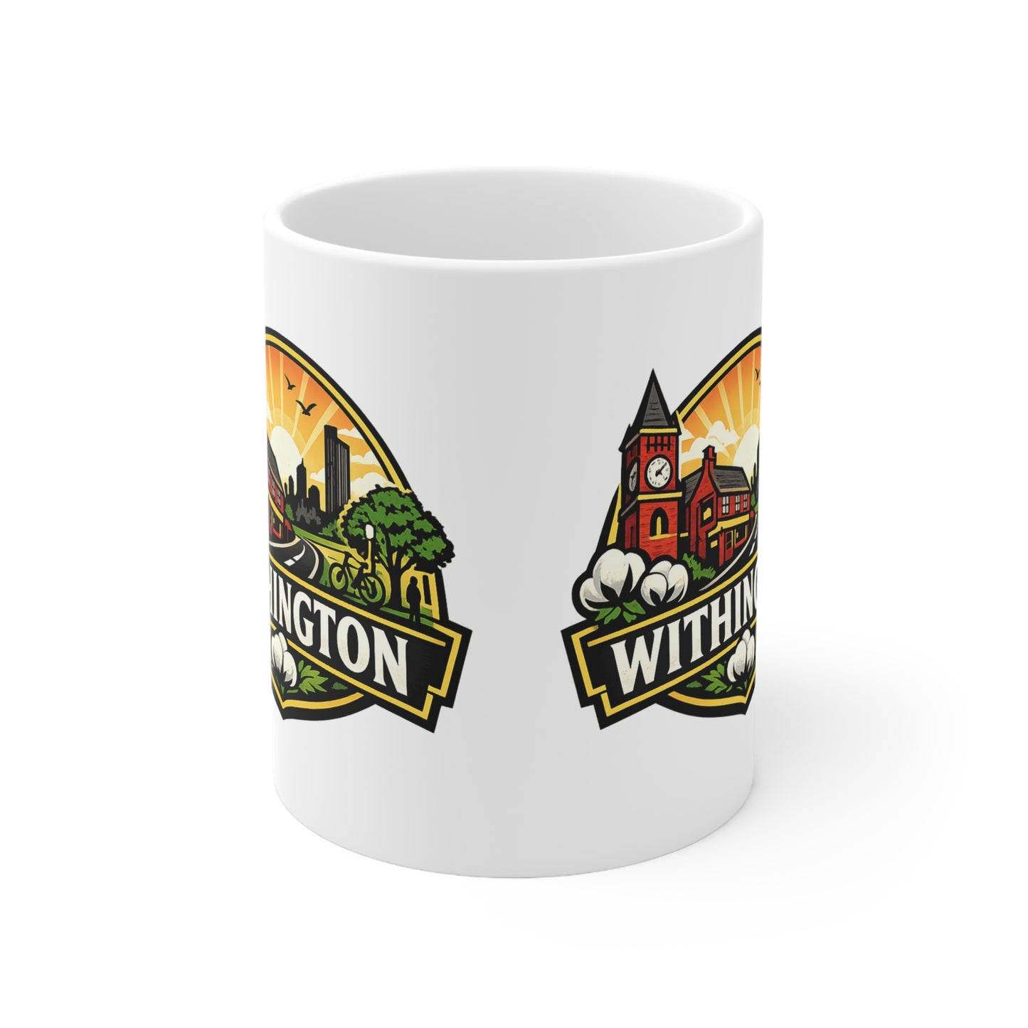 Withington Manchester Ceramic Coffee Cups, 11oz, 15oz