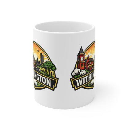 Withington Manchester Ceramic Coffee Cups, 11oz, 15oz