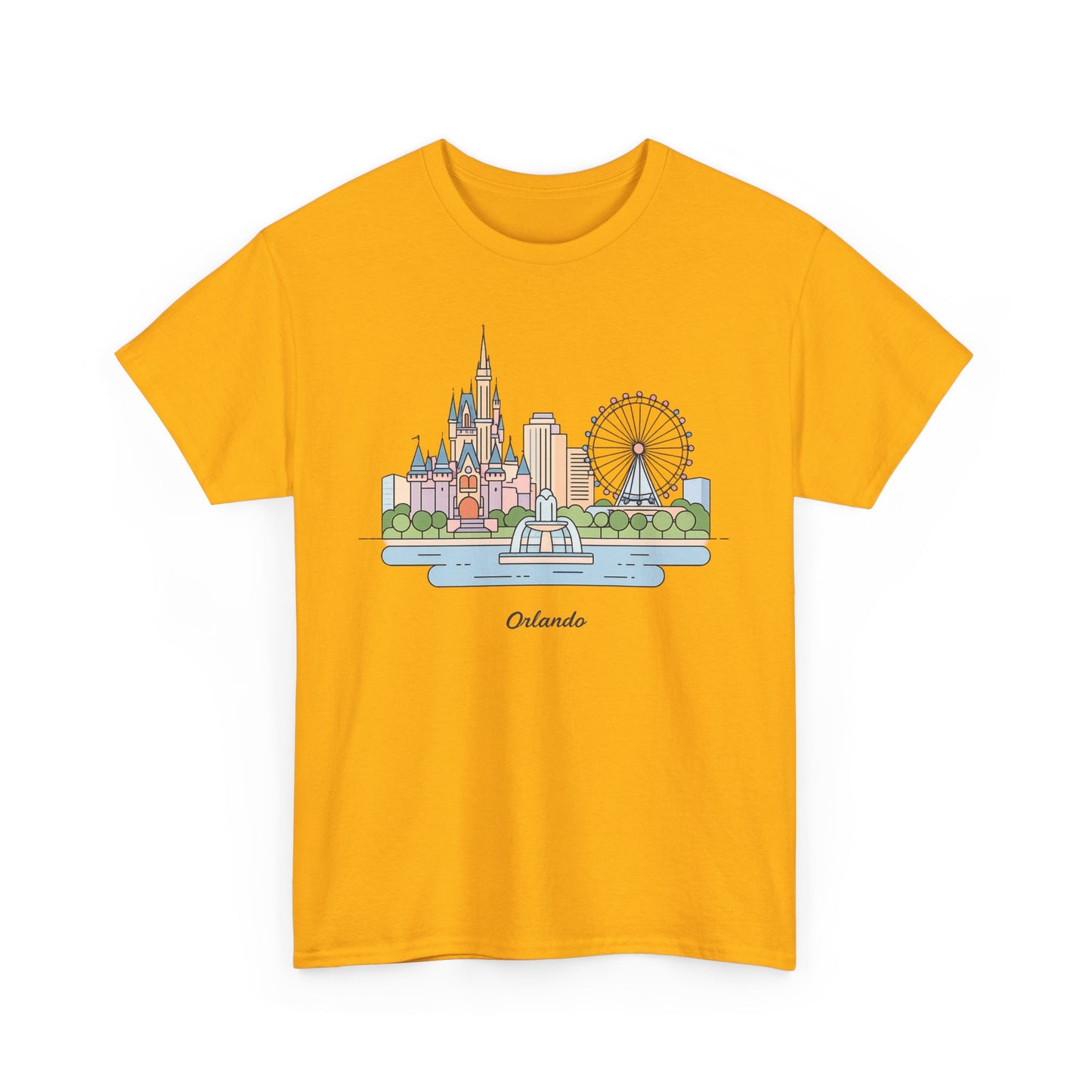 Orlando Skyline T-Shirt — Cute Cityscape Graphic Tee with 'Orlando' Text