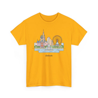 Orlando Skyline T-Shirt — Cute Cityscape Graphic Tee with 'Orlando' Text
