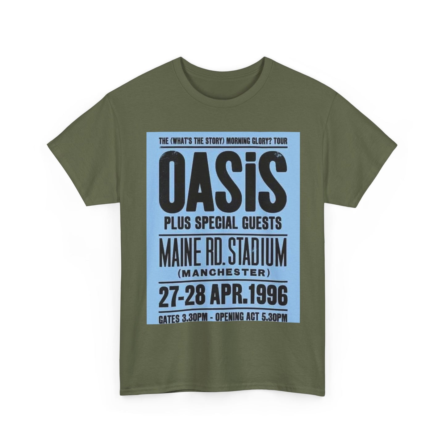 Oasis 1996 Maine Road Tour Poster T‑Shirt — Maine Rd. Stadium Concert Tee