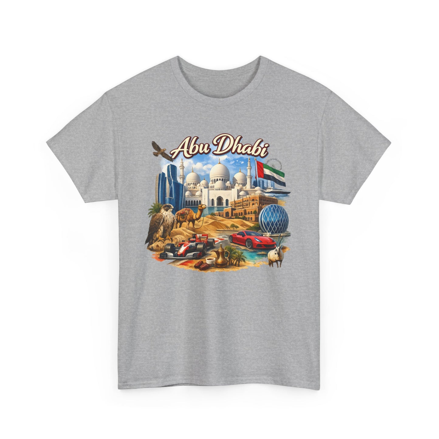 Abu Dhabi Landmark Collage T-Shirt — UAE Travel Souvenir Tee