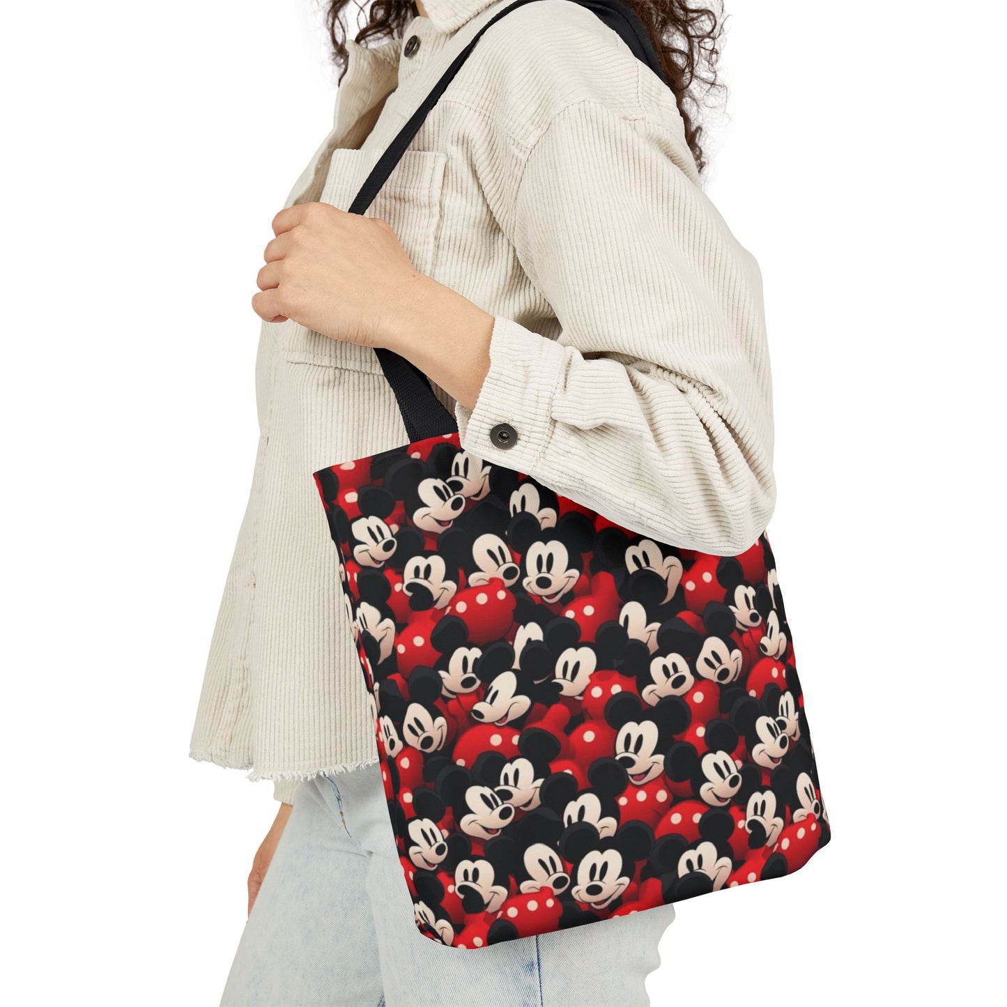 Mickey Mouse Canvas Tote — Retro Cartoon Character Allover Print