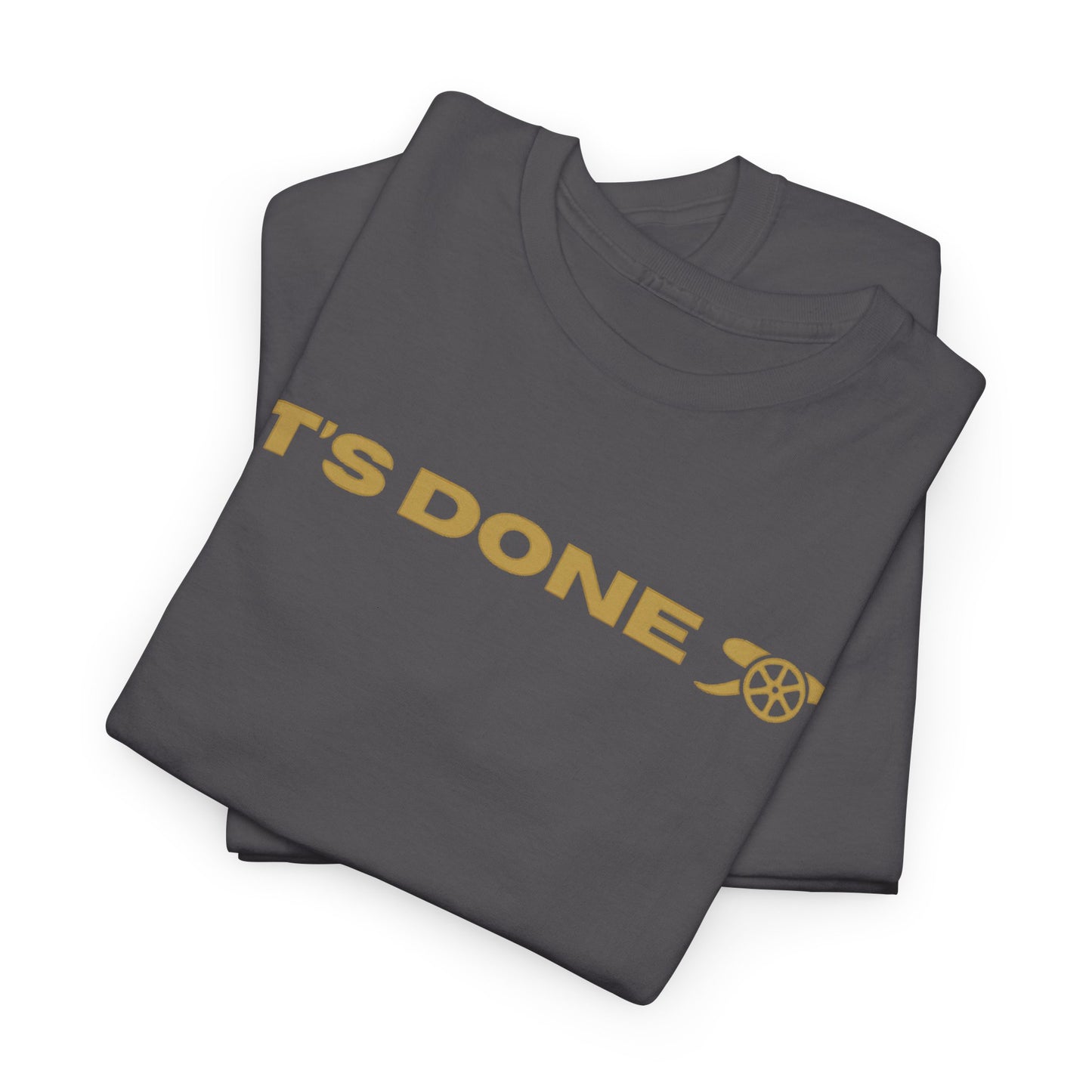 It's Done Arsenal Champions T-Shirt – Minimalist Gold Script Tee