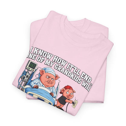 Funny Grandpa T-Shirt - "Unplug My Life Support to Charge Their Phone" Grandpa Humor Tee