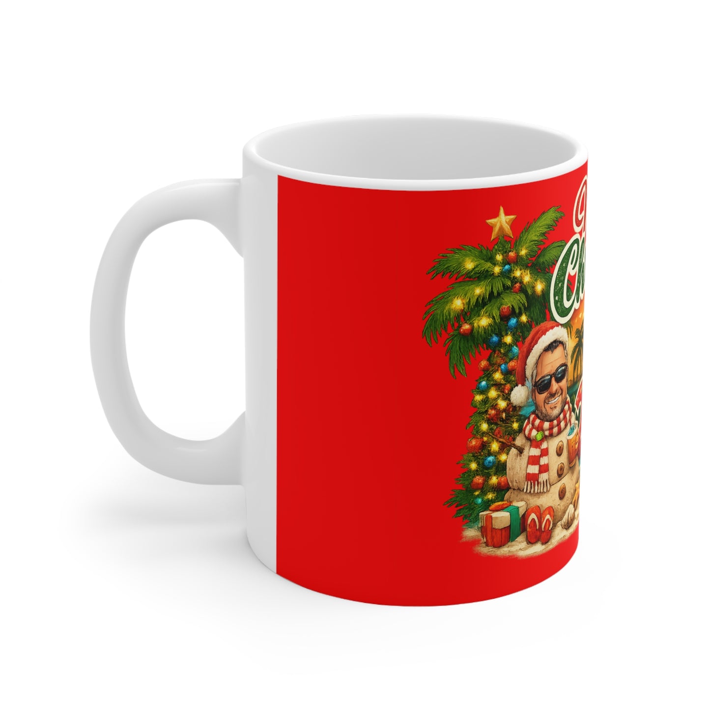 Christmas Beach Mug — "Merry Christmas 2026" Holiday Coffee Cup