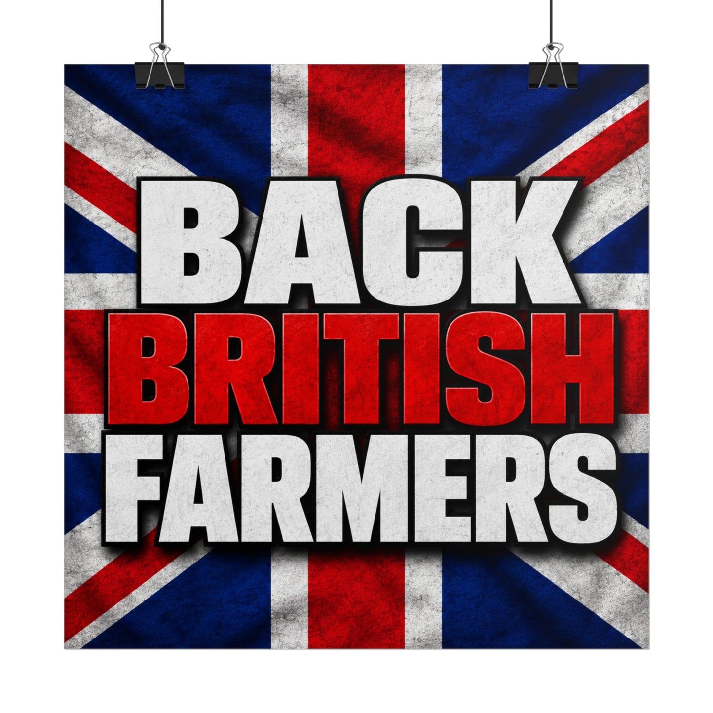Back British Farmers Union Jack Support Poster