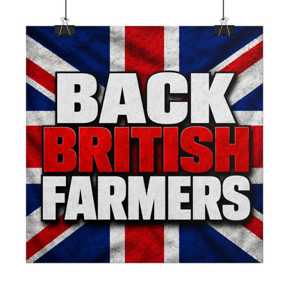 Back British Farmers Union Jack Support Poster