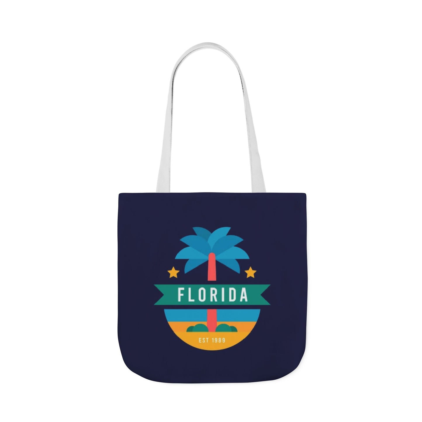 Florida Palm Beach Canvas Tote Bag — Retro Sunshine Travel Tote