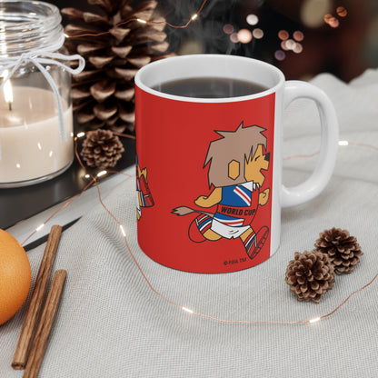 1966 World Cup Lion Soccer Mug — Retro Football Mascot Ceramic Coffee Cup (11oz, 15oz)