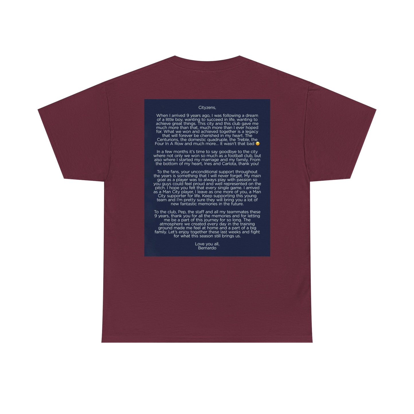 Bernardo Silva Tribute Tee – Inspirational Letter & Celebrating Goal Moment