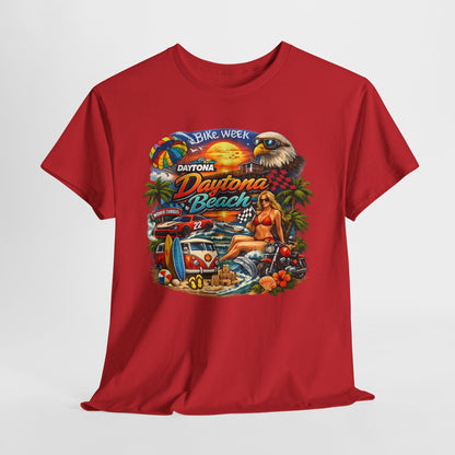 Daytona Beach Vintage Surf T-Shirt — Retro Sunset Palm Beach Tee
