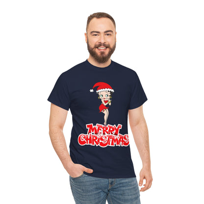 Christmas Betty Boop Tee - 'Merry Christmas' Holiday Graphic Shirt