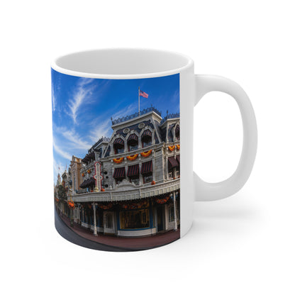WDW Theme Park Main Street USA Ceramic Mug — Scenic Castle Morning Coffee Cup (11oz, 15oz)