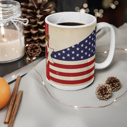 Northern Ireland / USA Ceramic Mug — Irish-American Union Flag Design (11oz, 15oz)