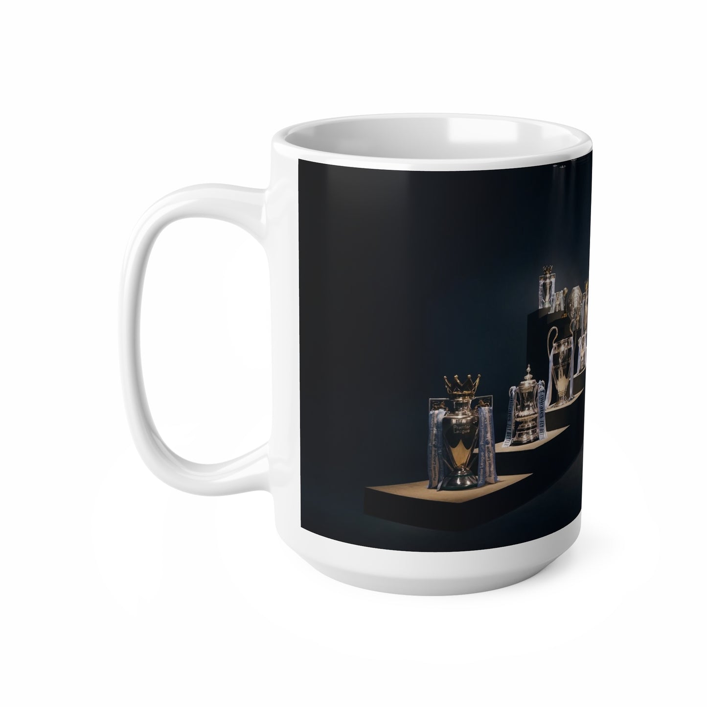 Pep Guardiola Manchester City Ceramic Mug — Champion Trophies Photo Coffee Cup (11oz & 15oz)