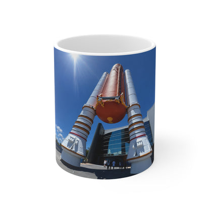 Space Shuttle Stack Ceramic Mug — NASA Rocket Launch Photo Coffee Cup