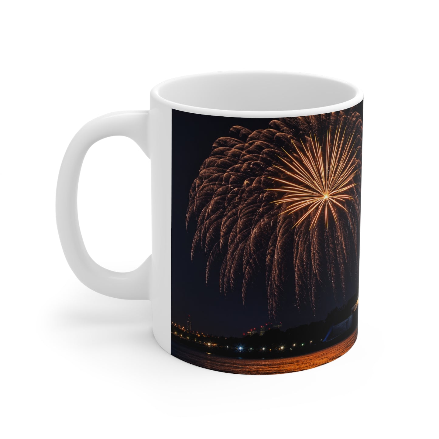 Statue of Liberty Fireworks Coffee Mug — 11oz/15oz Ceramic