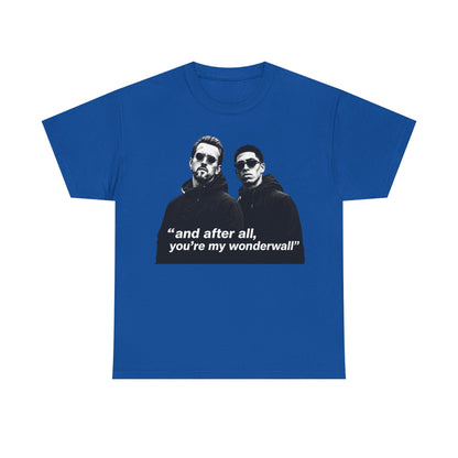 Kane and Bellingham Wonderwall Lyric T-Shirt — ‘and after all, you’re my wonderwall’ Retro Band Tee