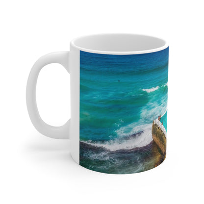 Coastal Ocean Pool Ceramic Mug — Beach Waves 11oz/15oz