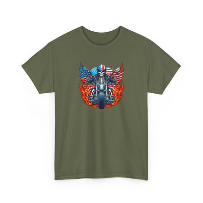 Motorcycle Skull Tee — "Sons of a B***h" Patriotic Biker Shirt