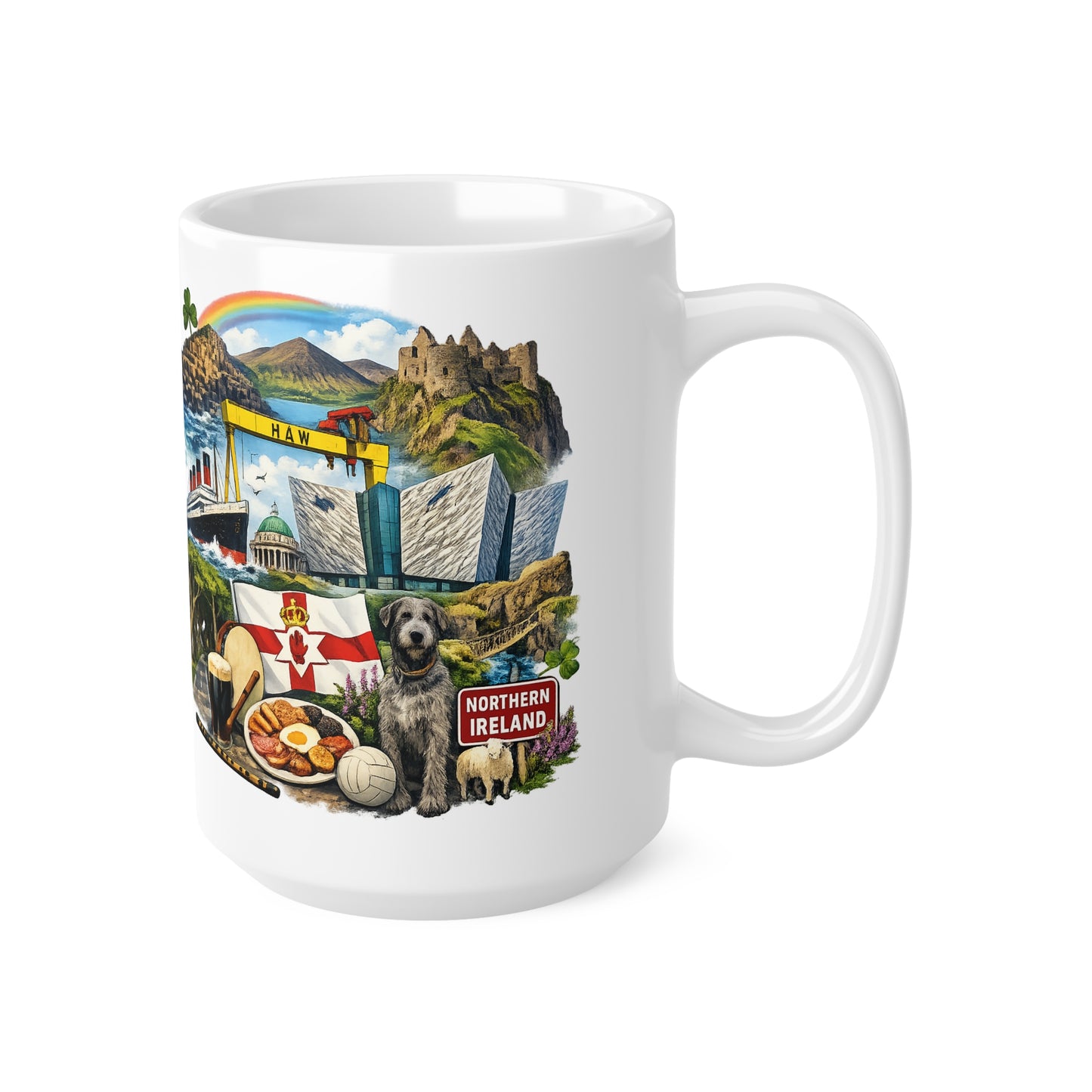 Northern Ireland Landmark Mug — Illustrated Travel Coffee Cup (11oz/15oz)