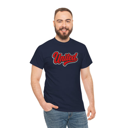 United Retro Script Tee — Vintage Red Logo T‑Shirt