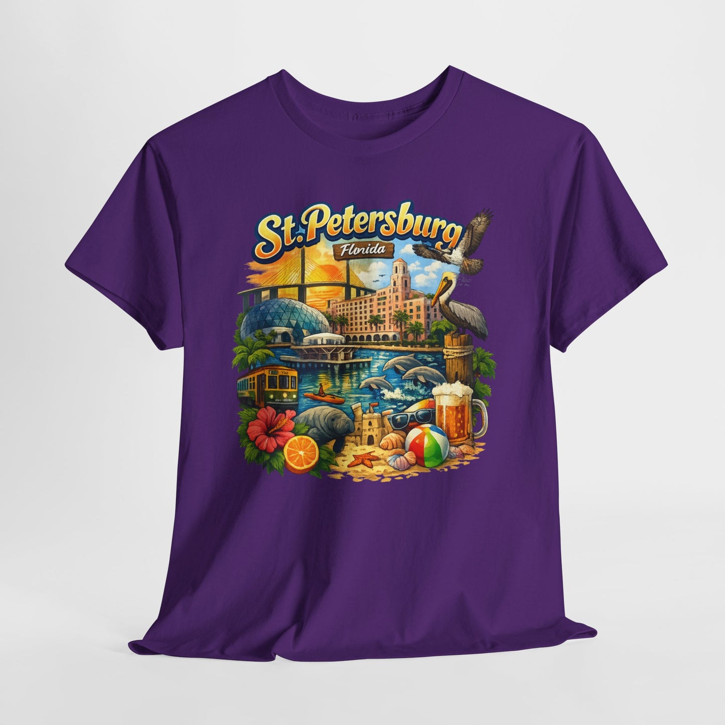 St. Petersburg Florida Retro Beach Scene T-Shirt