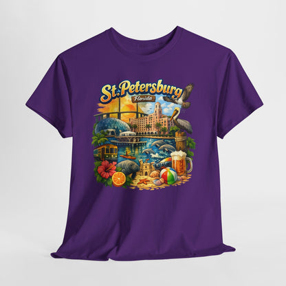 St. Petersburg Florida Retro Beach Scene T-Shirt