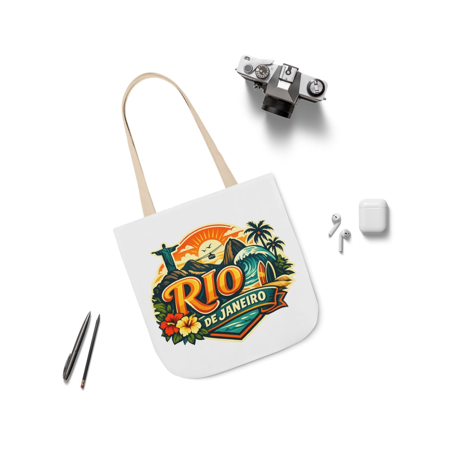 Rio de Janeiro Travel Tote — Retro Beach Canvas Bag