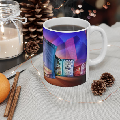 Animated Mouse Movie Theater Ceramic Mug — 11oz & 15oz