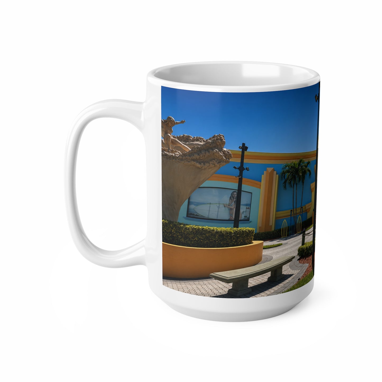 Ron Jon Cocoa Beach Photo Mug — Colorful Vacation Ceramic Coffee Cup (11oz & 15oz)