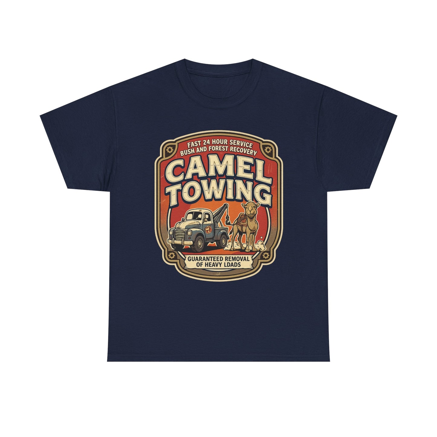Camel Towing Tee — Vintage Desert Tow Truck Graphic T-Shirt