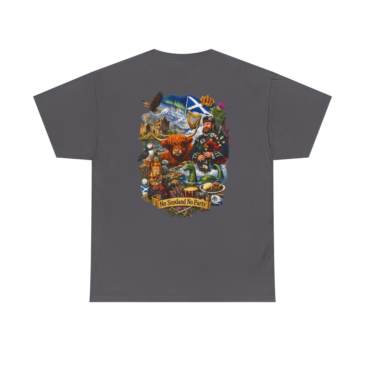 Scotland Collage T-Shirt — "No Scotland No Party" Scottish Heritage Tee