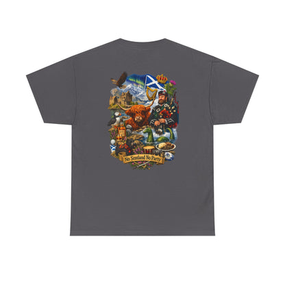 Scotland Collage T-Shirt — "No Scotland No Party" Scottish Heritage Tee