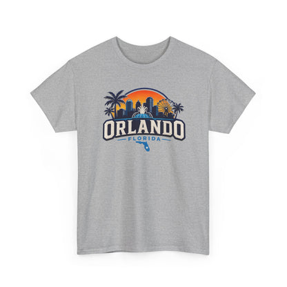 Orlando Florida Sunset T-Shirt — Retro Skyline & Palm Tree Vacation Tee