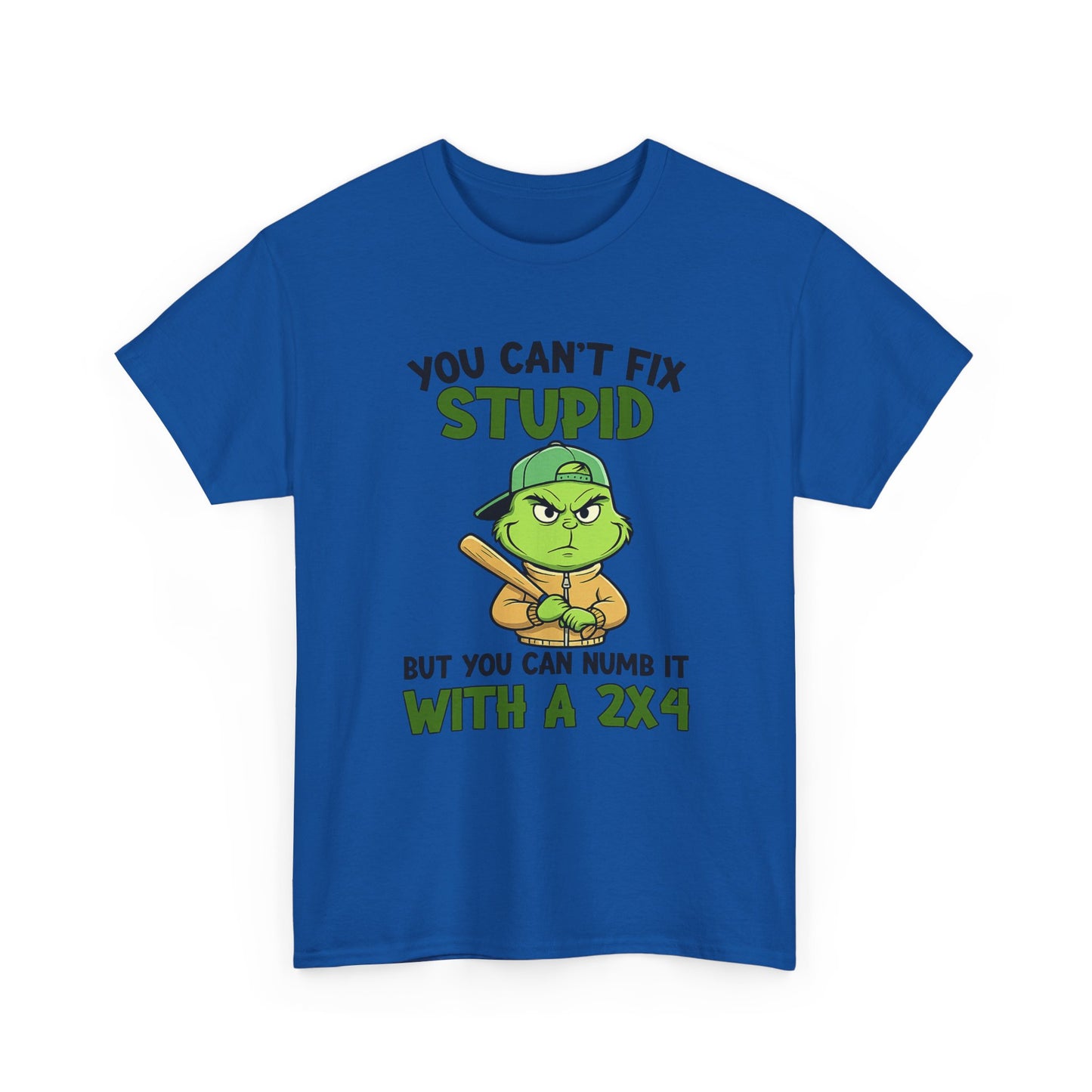 Funny Carpenter T‑Shirt — "You Can't Fix Stupid But You Can Numb It With a 2x4"