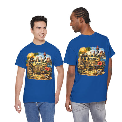 St. Augustine Florida Vintage Travel Tee — Retro Beach & Lighthouse Souvenir T-Shirt