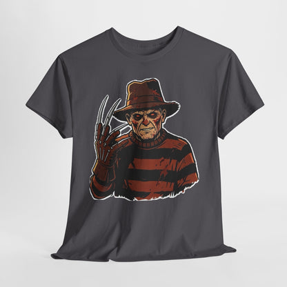 Freddy Krueger Horror Tee — Vintage Striped Nightmare Graphic