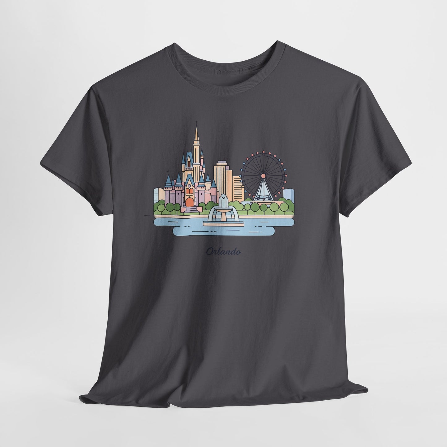 Orlando Skyline T-Shirt — Cute Cityscape Graphic Tee with 'Orlando' Text