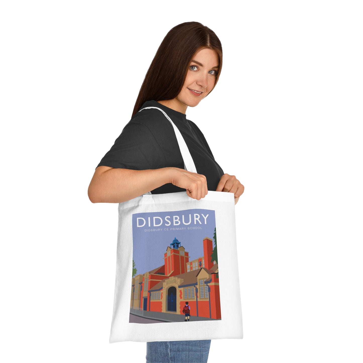 Elm Grove Didsbury C of E Primary School Vintage Travel Tote — Retro Illustrated Cotton Shopper Bag