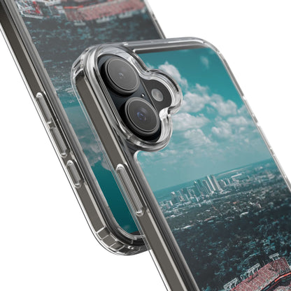 Tampa Bay Raymond James Stadium Clear Phone Case — Aerial City Stadium Design