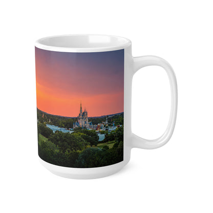 Sunset over Magic Kingdom Landscape Ceramic Mug — 11oz & 15oz Scenic Coffee Cup